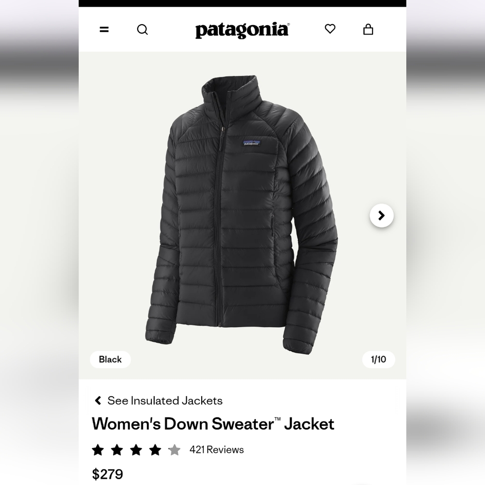 Patagonia Women's Black Puffer Jacket